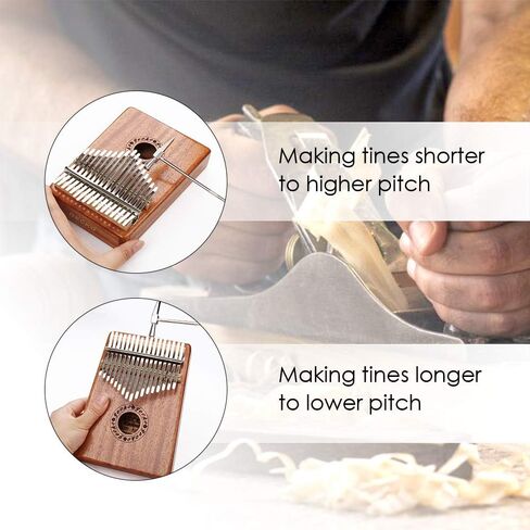 Gecko Kalimba Thumb Piano 17 Keys, Mahogany Wood Portable Mbira Sanza Finger Piano Mini, with Tune Hammer and Songbook, Musical Inruments for Kids Adult Beginners in Saudi Arabia
