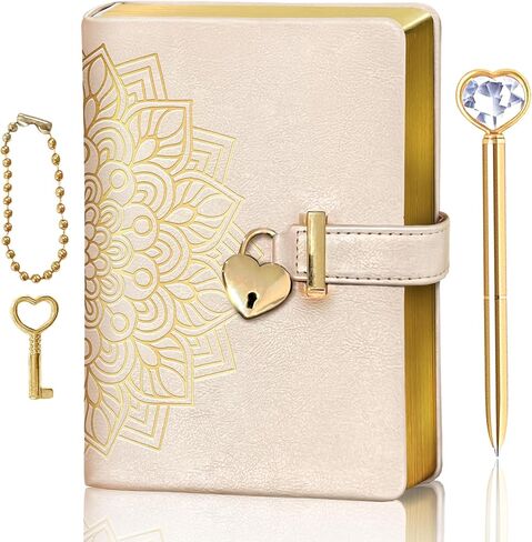 مجلة زهرة مع قفل، مجلة قفل على شكل قلب B6 مع قلم قلب ذهبي ومفتاح، مذكرات مع قفل بحواف ذهبية، دفتر ملاحظات من جلد البولي يوريثان مع قفل، مجلة مقفلة، مجلة قابلة للقفل in Kuwait