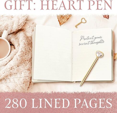 مجلة زهرة مع قفل، مجلة قفل على شكل قلب B6 مع قلم قلب ذهبي ومفتاح، مذكرات مع قفل بحواف ذهبية، دفتر ملاحظات من جلد البولي يوريثان مع قفل، مجلة مقفلة، مجلة قابلة للقفل in Kuwait