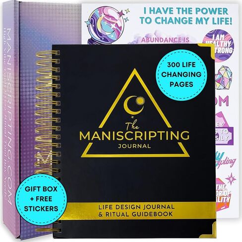 Maniscripting Journal: 90 day journal, guided prompts, daily planner, manifestation journal, gratitude, mindfulness, self love, happiness, wealth, weekly habit tracker, journal for women, undated. in Saudi Arabia