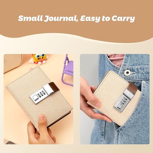 CAGIE Journal with Lock Personal Secret Diary Mini Locking Diary for Girls Adults Women Lock journal Combination Locked Writing Travel Notebook Macaron Pink in Saudi Arabia