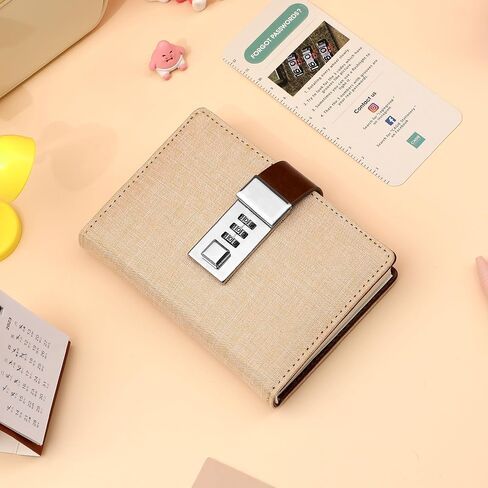 CAGIE Journal with Lock Personal Secret Diary Mini Locking Diary for Girls Adults Women Lock journal Combination Locked Writing Travel Notebook Macaron Pink in Saudi Arabia