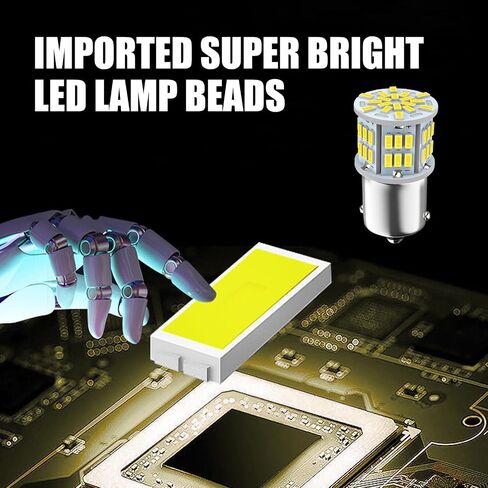 Pack-2 1157 مصباح خلفي لفرامل السيارة، اتصال مزدوج 3014-54SMD رقاقة استبدال لمبة الإضاءة فائقة السطوع، ملحقات لمبة الإضاءة العالمية 1157 7528 2357 2057 BAY15D (الضوء الأبيض) in Saudi Arabia