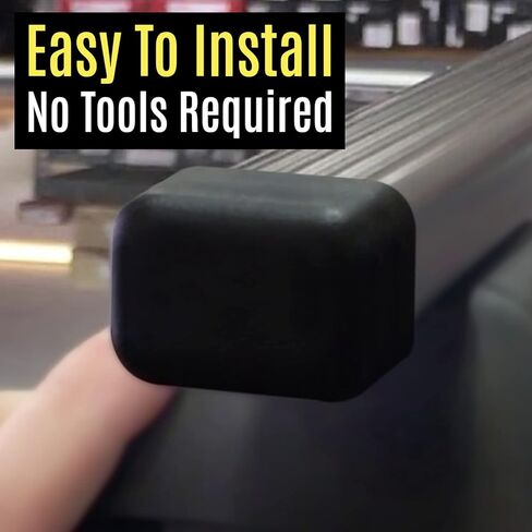 أغطية Mission Automotive [8-Pack] EC1 تناسب قضبان تحميل Thule - أغطية نهاية حامل السقف تناسب شريط Thule المربع - مقاومة للأشعة فوق البنفسجية، استبدال الغطاء لأغطية نهاية شريط Thule المربعة in Kuwait