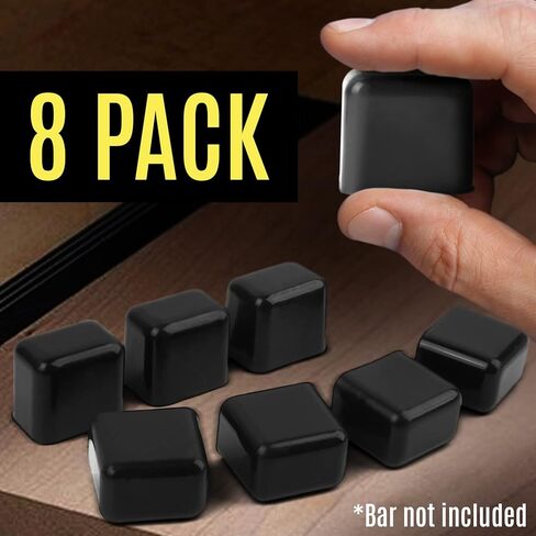 أغطية Mission Automotive [8-Pack] EC1 تناسب قضبان تحميل Thule - أغطية نهاية حامل السقف تناسب شريط Thule المربع - مقاومة للأشعة فوق البنفسجية، استبدال الغطاء لأغطية نهاية شريط Thule المربعة in Kuwait