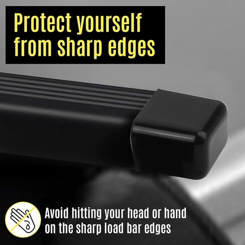 أغطية Mission Automotive [8-Pack] EC1 تناسب قضبان تحميل Thule - أغطية نهاية حامل السقف تناسب شريط Thule المربع - مقاومة للأشعة فوق البنفسجية، استبدال الغطاء لأغطية نهاية شريط Thule المربعة in Kuwait