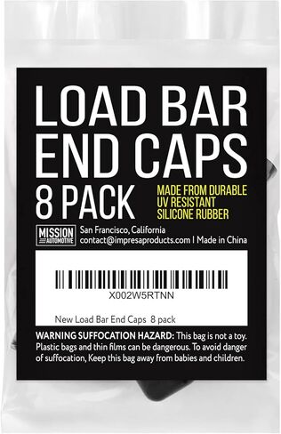 أغطية Mission Automotive [8-Pack] EC1 تناسب قضبان تحميل Thule - أغطية نهاية حامل السقف تناسب شريط Thule المربع - مقاومة للأشعة فوق البنفسجية، استبدال الغطاء لأغطية نهاية شريط Thule المربعة in Kuwait