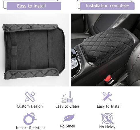 2024 Tucson Center Console Cover 2022-2024 Hyundai Tucson Armrest Cover Tucson Center Console Armrest Pad Soft Leather 2023 Tucson SEL Armrest Console Cover 2024 2023 Hynudai Tucson Accessories(Black) in Saudi Arabia