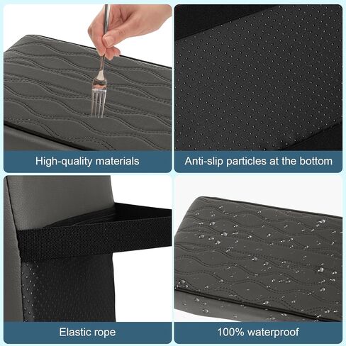 غطاء وحدة التحكم المركزية للسيارة، غطاء مسند ذراع من الجلد من الإسفنج الذكي للسيارة، واقي غطاء وحدة التحكم الوسطى، وسائد وسادة مسند الذراع لسيارات الدفع الرباعي/السيدان/المركبة (بني)، QCFS-954536 in Kuwait