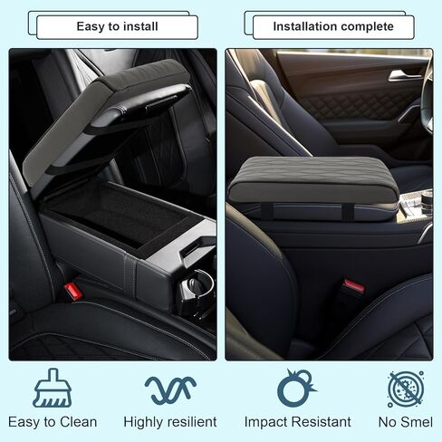 غطاء وحدة التحكم المركزية للسيارة، غطاء مسند ذراع من الجلد من الإسفنج الذكي للسيارة، واقي غطاء وحدة التحكم الوسطى، وسائد وسادة مسند الذراع لسيارات الدفع الرباعي/السيدان/المركبة (بني)، QCFS-954536 in Kuwait