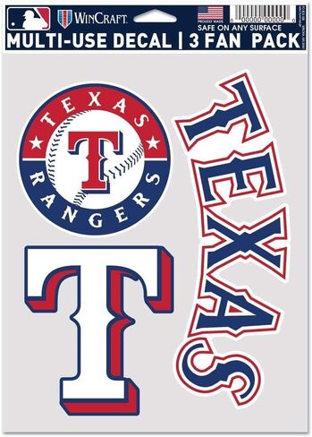 ملصق WinCraft MLB Texas Rangers متعدد الاستخدامات، 3 عبوات، ألوان الفريق، مقاس واحد in Saudi Arabia