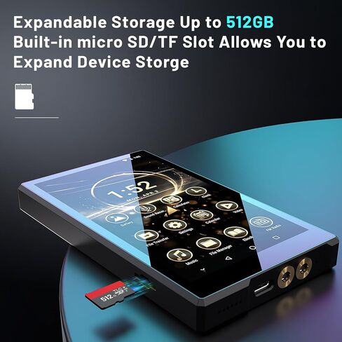 Luoran 3+96GB MP3 Player with Bluetooth,Supports APK Downloaded,5000mAh Battery Pre-Installed Spotify,Audible, and 5.0'' 720 * 1280 IPS, MTK8 Core, CNC Aluminum Housing up to 1TB in Kuwait