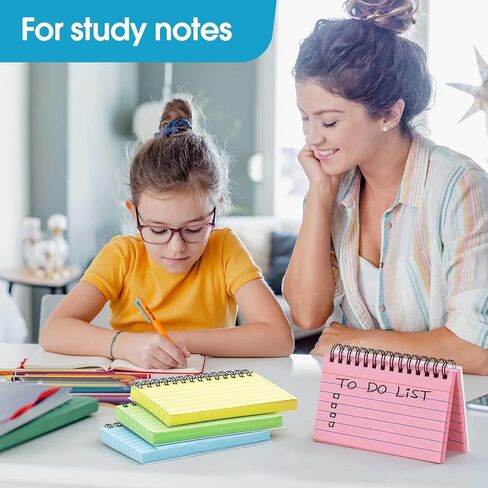 400 Pcs Premium Index Cards, 3 x 5 Inch Multicolor Learning Card, Double-sided Available Note Cards, Multicolor Paper Ring Index Card Note Taking Paper for Studying, School, Memory in Kuwait