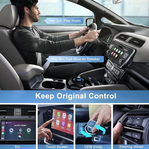 محول CarPlay اللاسلكي لجهاز iPhone - محول Apple CarPlay اللاسلكي 5 جيجا هرتز واي فاي توصيل تلقائي للسيارة محول لاسلكي لا حاجة إلى كابل بيانات فقط Factory CarPlay 2015+ Car & iOS 10+ in Saudi Arabia