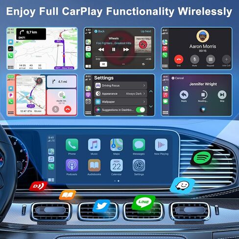 محول CarPlay اللاسلكي لجهاز iPhone - محول Apple CarPlay اللاسلكي 5 جيجا هرتز واي فاي توصيل تلقائي للسيارة محول لاسلكي لا حاجة إلى كابل بيانات فقط Factory CarPlay 2015+ Car & iOS 10+ in Saudi Arabia