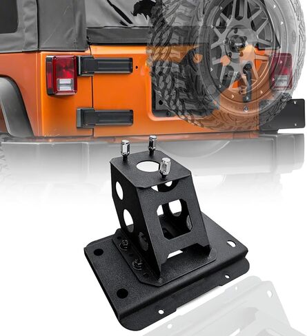 حامل إطارات احتياطية قابل للتعديل يصل إلى 40 بوصة متوافق مع 1997-2006 Jeep Wrangler TJ YJ LJ عالي التحمل رفع الإطارات الاحتياطية حامل العجلة الاحتياطية حامل قاعدة نقل الرف (أسود) in Kuwait