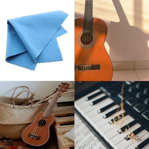 3PCS Musical Instrument Cleaning Polishing Cloth Guitar Cleaning Cloth Violin Cleaning Cloth for Musical Instrument Guitar Violin Piano Clarinet, Blue in Saudi Arabia