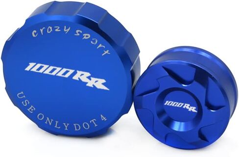 crazy sport Front Rear(2008-2019) Brake Clutch(2004-2007) Fluid Reservoir Cover Fits For HONDA CBR1000RR 1000RR 2004-2019 Tank Cap Motorcycle Accessories motobike (Blue) in Saudi Arabia
