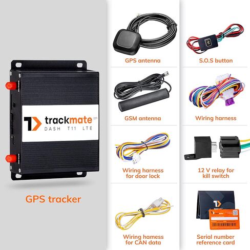 TrackmateGPS DASH T11 Car Vehicle Tracker, Real Time Tracking, Theft Prevention, Door Lock/Unlock, No Contract, Ideal for Fleets Cars Trucks, US Support, Advanced Reports iOS & Google Play App, 4G LTE in Saudi Arabia