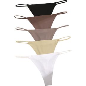 GORGLITTER Women's Invisible Underwear Seamless G String Thongs Sexy No Show Panties T-Back
