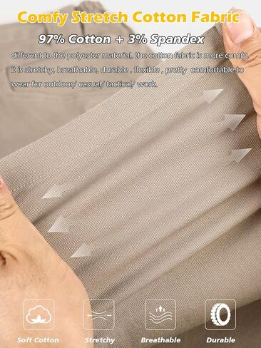 MANSDOUR Men's Cotton Hiking Tactical Pants Lightweight Stretch Military Combat Cargo Work Pants in Saudi Arabia