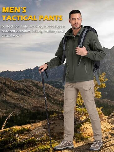 MANSDOUR Men's Cotton Hiking Tactical Pants Lightweight Stretch Military Combat Cargo Work Pants in Saudi Arabia