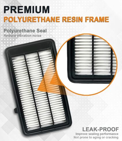 فلتر هواء المحرك CA11113، بديل لـ Civic 1.8L L4 Gas 2012-2015 Acura ILX Base 2.0L L 4 2013-2015، يوفر حماية للفلتر تصل إلى 12 شهرًا/12000 ميل in Kuwait