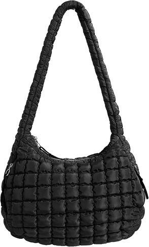 Puffer Quilted Shoulder Bag for Women Padding Shoulder Bag Puffy Hoho Bag Trendy Tote Bag 2024 in Saudi Arabia