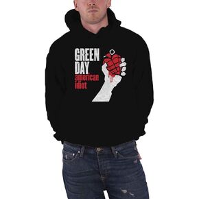 Rock Off officially licensed products Green Day Hoodie American Idiot Band Logo Official Mens Black Pullover
