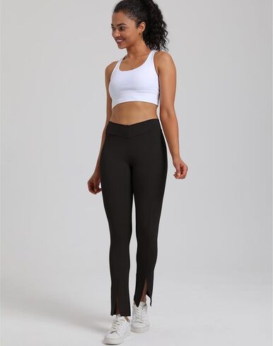 ABOCIW Crossover Flare Leggings for Women V Back Scrunch Butt Lifting Wide Leg Bootcut High Waist Gym Workout Yoga Pants in Saudi Arabia