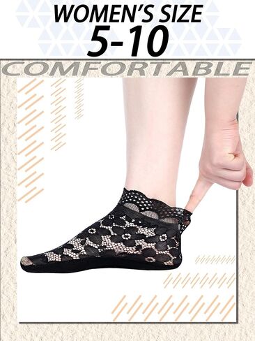 10 Pairs Summer Womens Lace Ankle Socks Transparent Sheer Socks and No Show Lace Socks Sets for Women Girls in Kuwait