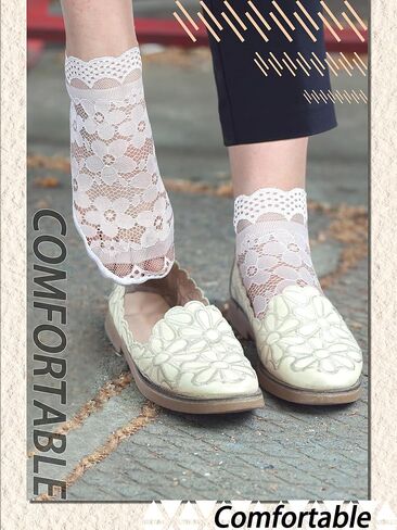 10 Pairs Summer Womens Lace Ankle Socks Transparent Sheer Socks and No Show Lace Socks Sets for Women Girls in Kuwait