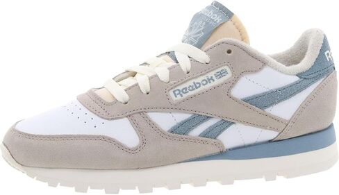 حذاء رياضي نسائي من الجلد الكلاسيكي من ريبوك، لون الطباشير/الرمادي/البني المنفع، 9.5 in Kuwait