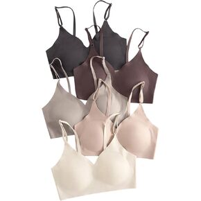 Verdusa Women's 5Pack Padded Seamless Bralettes Bra Camisole Top Multicolor Large