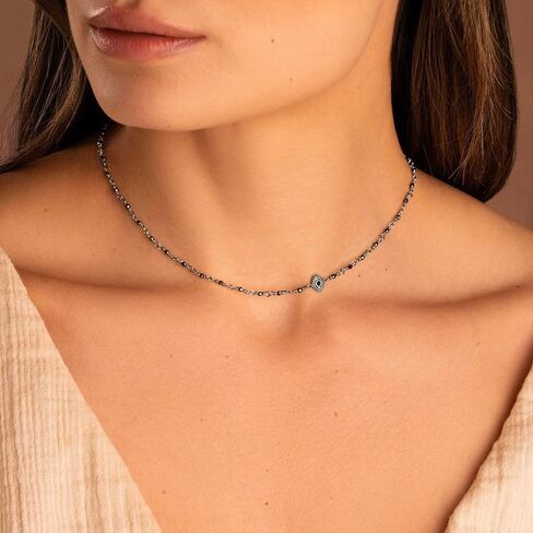 KARMA AND LUCK - Boundless Optimism - Women's Genuine Pyrite Evil Eye Charm Necklace. Protection Necklace for Women. Chain Length: 15" to 17". Ready to Gift for Her. in Kuwait