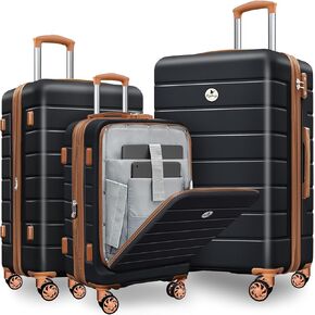 Classic Light Weight Hardside Expandable Spinner Wheels Luggage Suitcase W/TSA Lock, Orange, 5 Piece Set