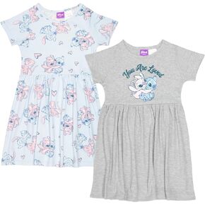 Disney Girls Minnie Mouse and Lilo & Stitch Casual Dresses 2 Pack Minnie Mouse and Lilo & Stitch Casual Girl Dress