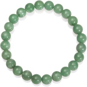 8mm Natural Jade Green Gemstone Bead Stretch Bracelet