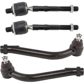 TRQ Inner & Outer Tie Rod Set Compatible with 2013-2018 Hyundai Santa Fe Sport 14-15 Kia Sorento