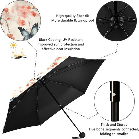 Mini Travel Umbrellas for Rain Daisy Flower Bees, Small Umbrella Compact Waterproof Anti-UV Protection Lightweight Portable in Saudi Arabia