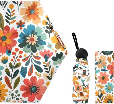 Mini Travel Umbrellas for Rain Daisy Flower Bees, Small Umbrella Compact Waterproof Anti-UV Protection Lightweight Portable in Saudi Arabia
