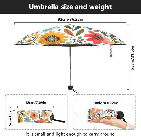 Mini Travel Umbrellas for Rain Daisy Flower Bees, Small Umbrella Compact Waterproof Anti-UV Protection Lightweight Portable in Saudi Arabia