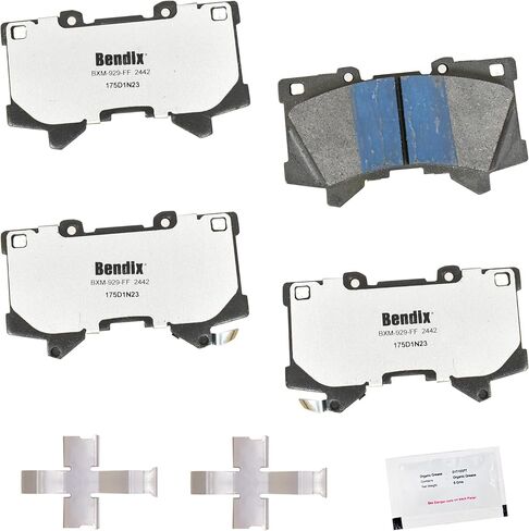 وسادات فرامل أمامية شديدة التحمل من Bendix Fleet Metlok لسيارة Ford Police Interceptor Sedan 2017-2013، Police Interceptor Utility 2016-2013، Lincoln MKT 2013- (PBD1611A) in Kuwait