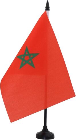 علم طاولة بنين من AZ FLAG مقاس 10.16 سم × 15.24 سم - علم مكتب بنين مقاس 15 × 10 سم - عصا وقاعدة بلاستيكية سوداء in Kuwait
