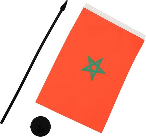 علم طاولة بنين من AZ FLAG مقاس 10.16 سم × 15.24 سم - علم مكتب بنين مقاس 15 × 10 سم - عصا وقاعدة بلاستيكية سوداء in Kuwait