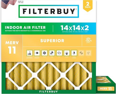 Filterbuy 24x25x1 Air Filter MERV 11 Allergen Defense (2-Pack), Pleated HVAC AC Furnace Air Filters Replacement (Actual Size: 23.88 x 24.88 x 0.75 Inches) in Saudi Arabia