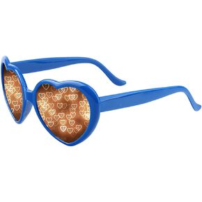 Votange Heart Effect Diffraction Glasses - See Hearts! - Special Effect Rave Party Music Festival Light Changing Eyewear