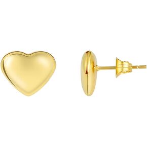 Edforce Stainless Steel Cute Puff Heart Stud Earrings