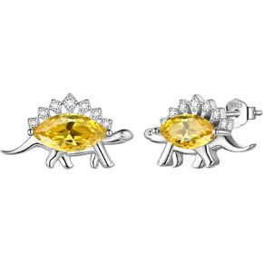 Girls Dinosaur Charm Jewelry - Cute Stegosaurus T-Rex Dinosaur Necklace Tyrannosaurus Pendant Animal Lover Necklace Earrings Bracelet Ring for Girls Boys Women Girlfriend Daughter Birthday Gifts