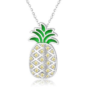 ORANGE FOREST Pineapple Necklace for Women 925 Sterling Silver Pineapple Pendant Necklace Jewelry Gifts for Women Teens Girls
